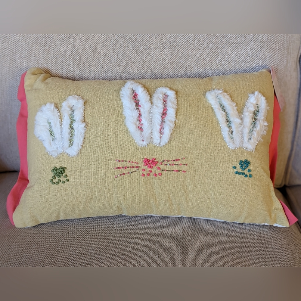 2 New Easter Bunny throw pillows